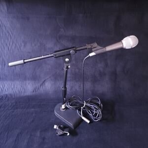 Proline MS112BK Adjustable Table Microphone Stand w/ Atus ATR30 Mic & Cable